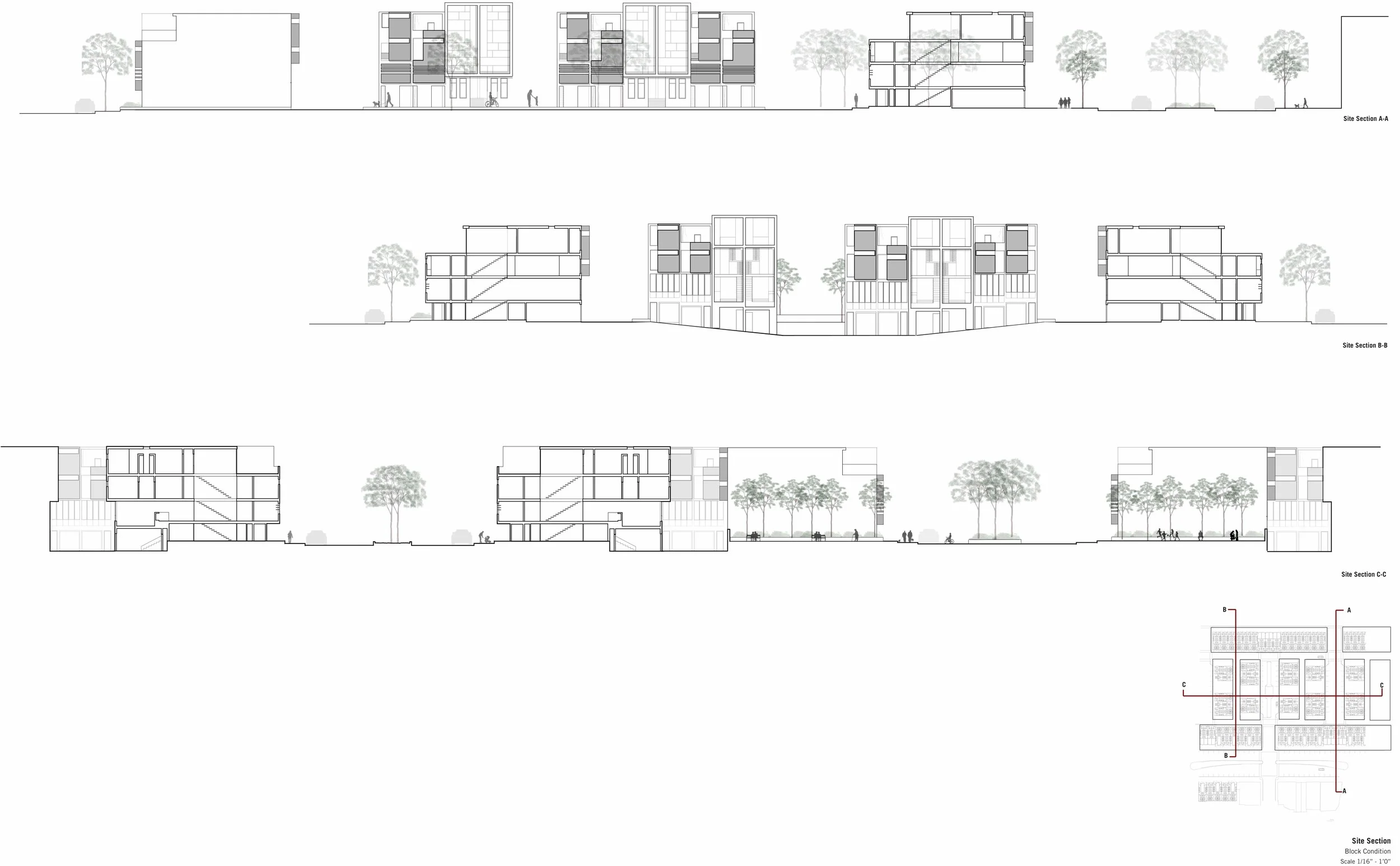   sections of typical block  