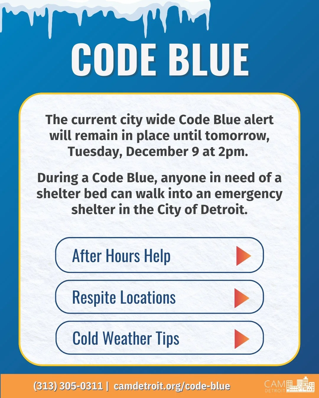 For more information, visit camdetroit.org/code-blue (link in profile)