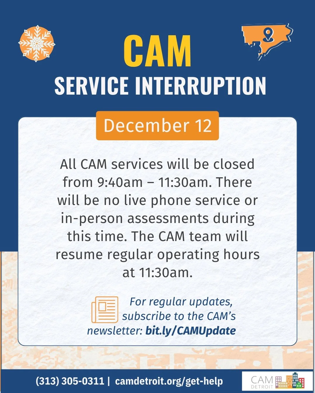 For more information, visit camdetroit.org/upcoming-closures (link in profile)