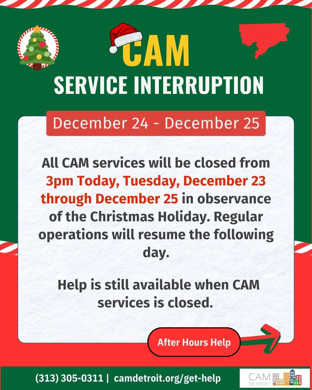 For regular updates visit camdetroit.org/upcoming-closures (link in profile)