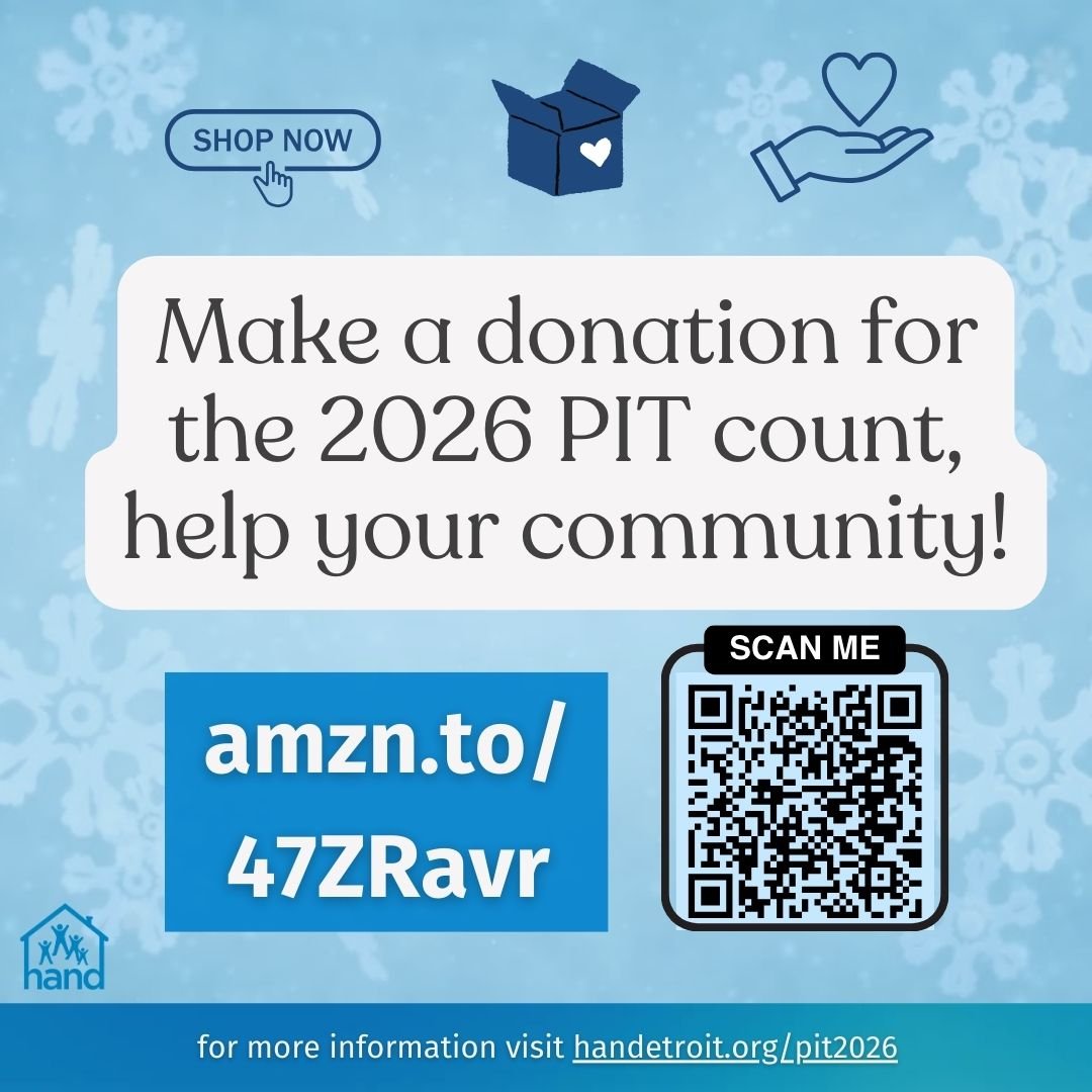 Help us count &amp; support those experiencing homelessness in Detroit, Hamtramck, &amp; Highland Park on Jan 28th! 📊💕 Donate from our Amazon Wishlist to make a difference. 

#HomelessAwarenessMonth #PITCount #YouCanHelp