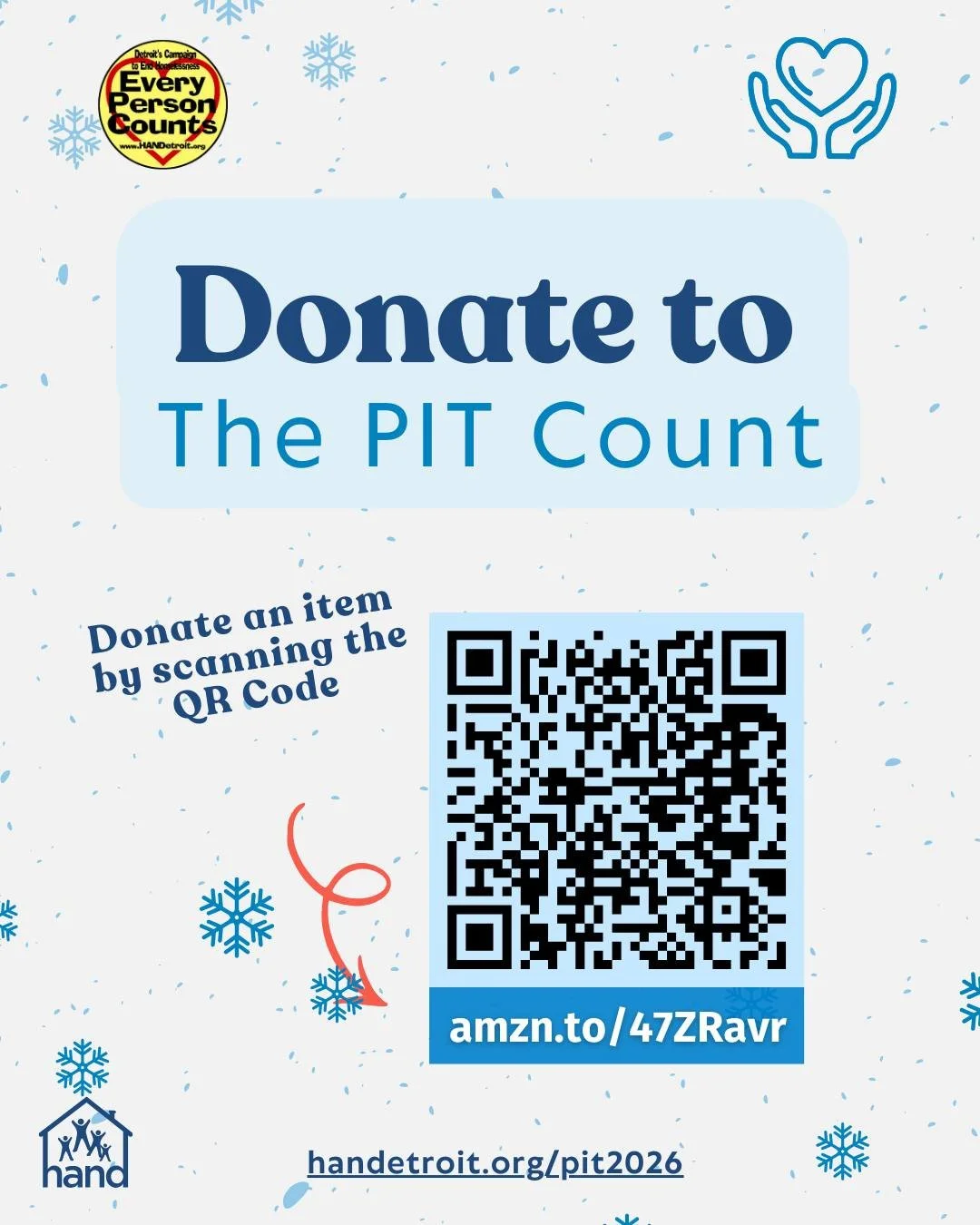 Help us make our PIT Count a success! Donate an item by scanning the QR code or via the link in profile.