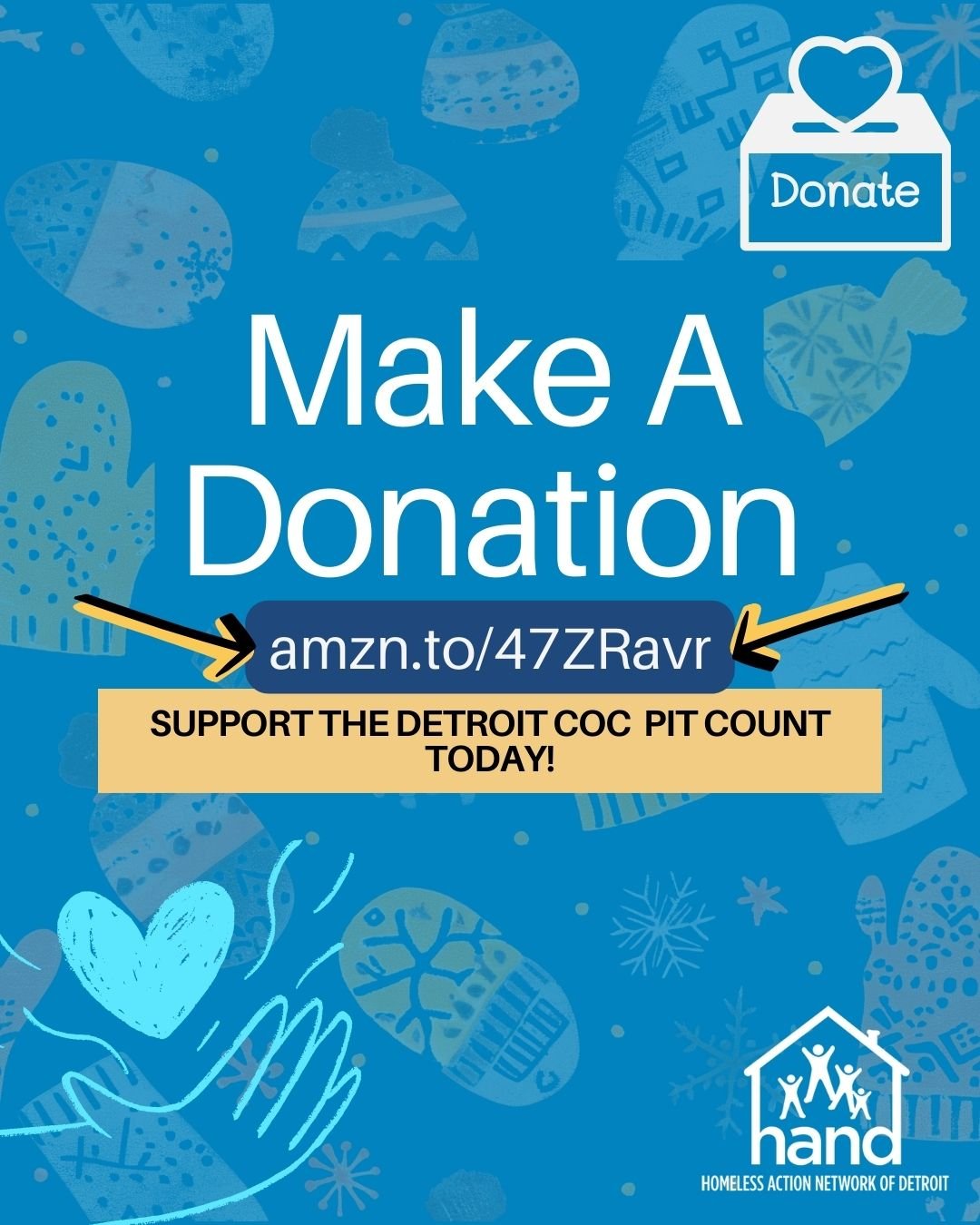 Happy Friday! Support the Detroit CoC Pit Count today by donating to our amazon wishlist. All essential items will be distributed to persons experiencing homelessness. Make a difference today!

#DonateToday #Donate #MakeADifference #DetroitCoC #PITCo