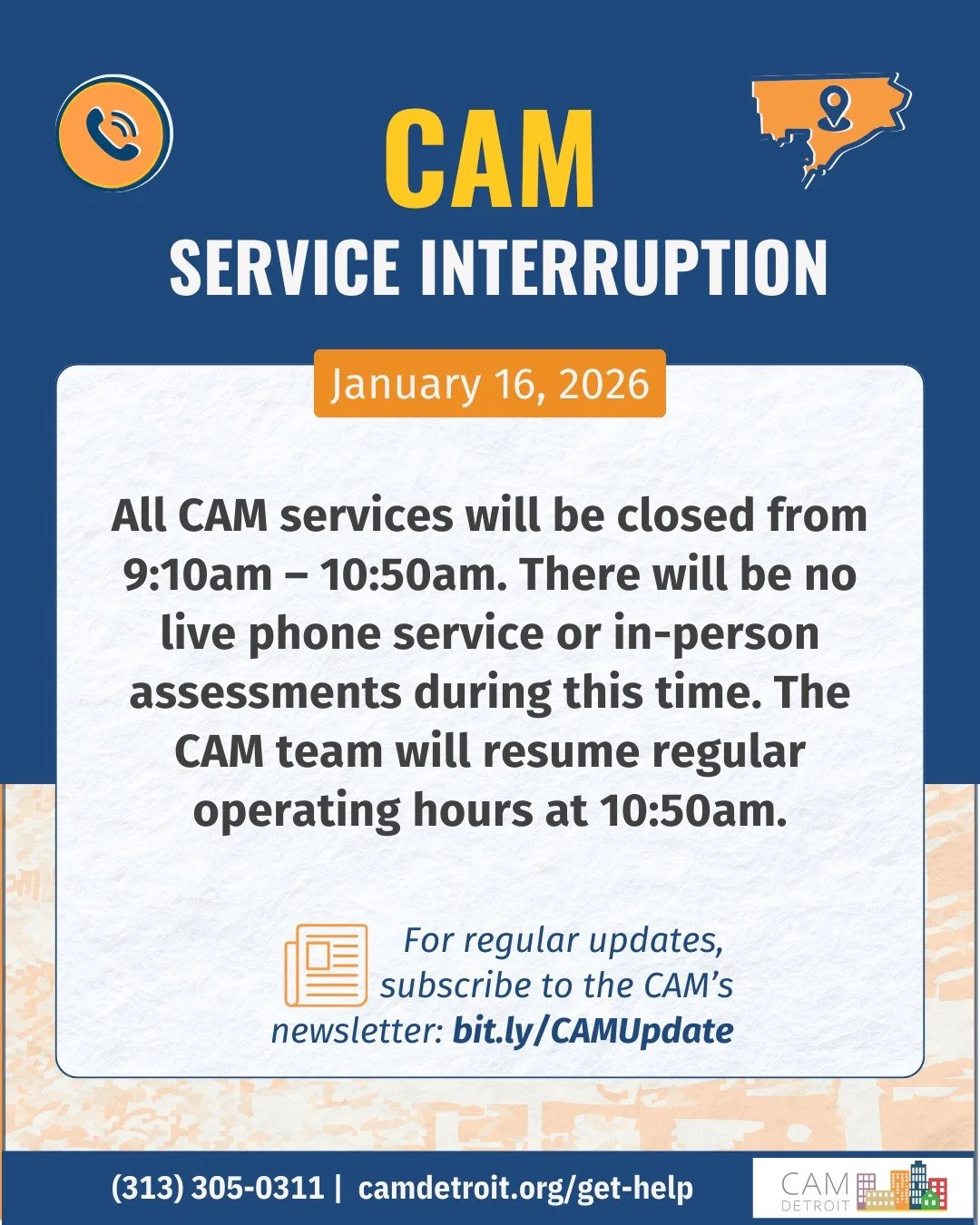 For more information, visit camdetroit.org/upcoming-closures (link in profile)