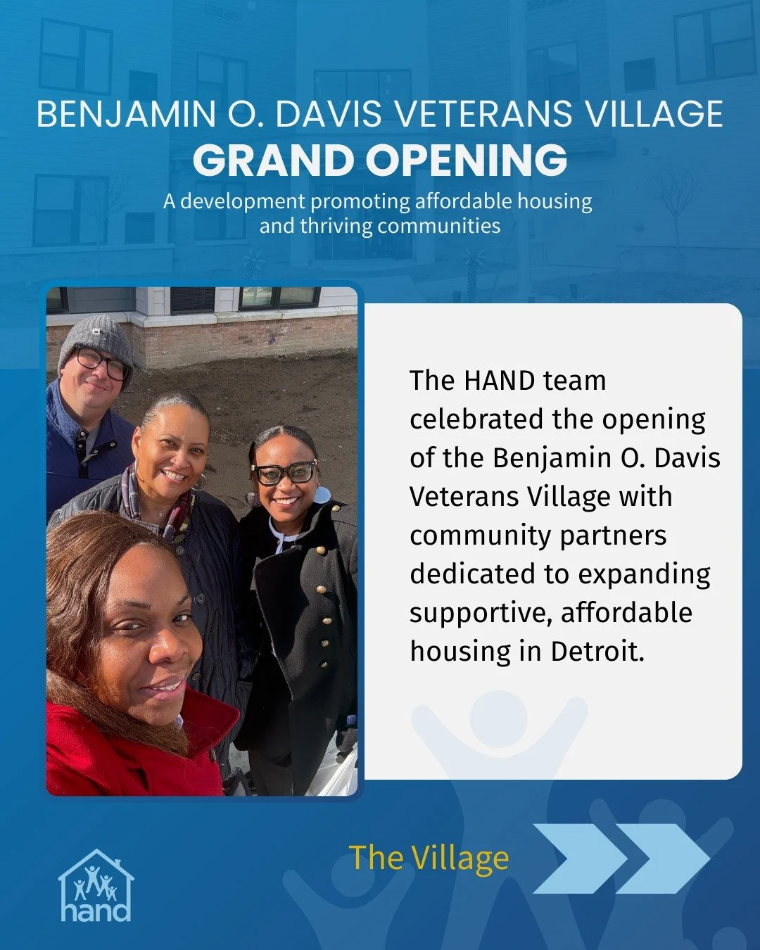 The new Benjamin O Davis Veterans Village moves us closer to our goal of ending homelessness and promoting thriving communities. 

#benjaminodavis #detroitveterans #detroithomeless #endinghomelessness