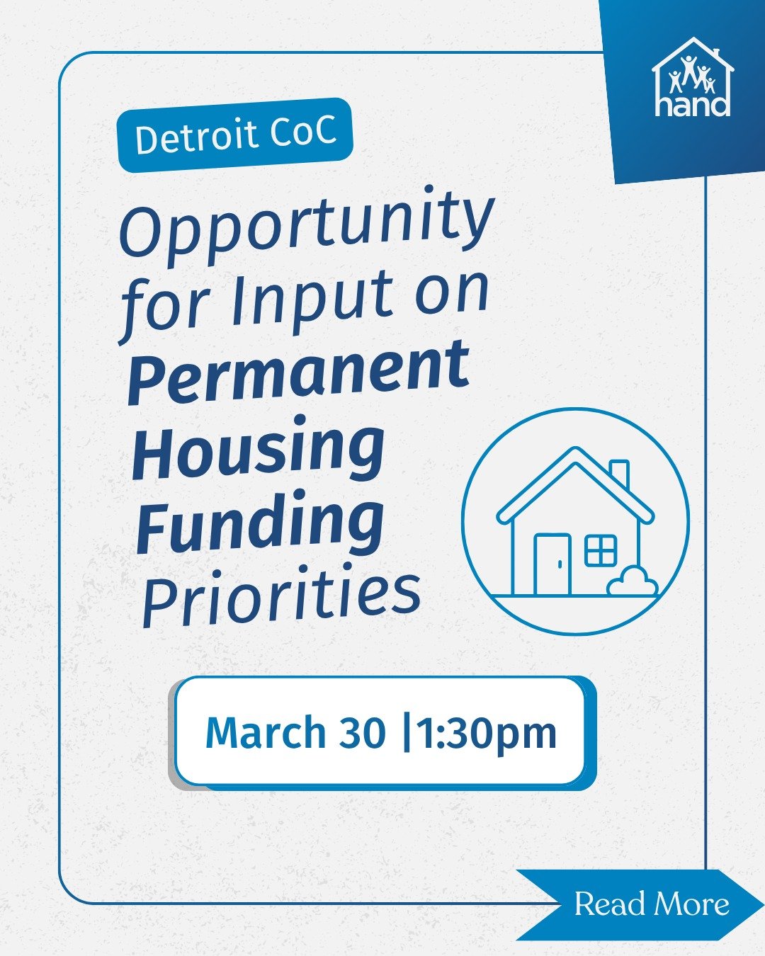 The Detroit CoC is having one more meeting to invite community input on Permanent Housing Funding Priorities in light of the anticipated coming changes to funding.

Register for the meeting by scanning the QR code or at the link in the profile