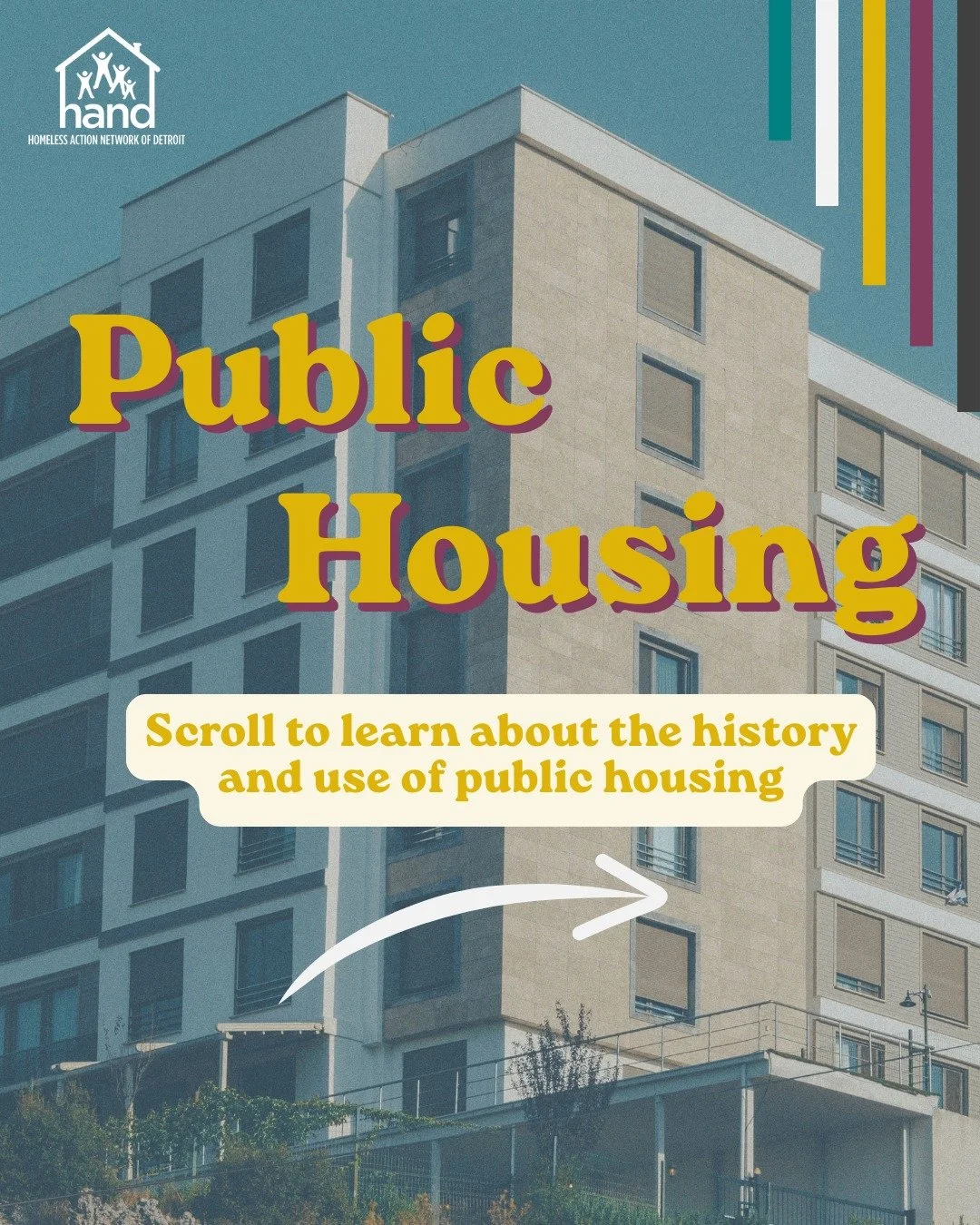 Scroll to learn more about public housing in the United States! Stay tuned for next week's post that will dig deeper into the history of public housing. 

#publichousing #homelessnessawareness #AffordableHousing #housing #homelessresponsesystem