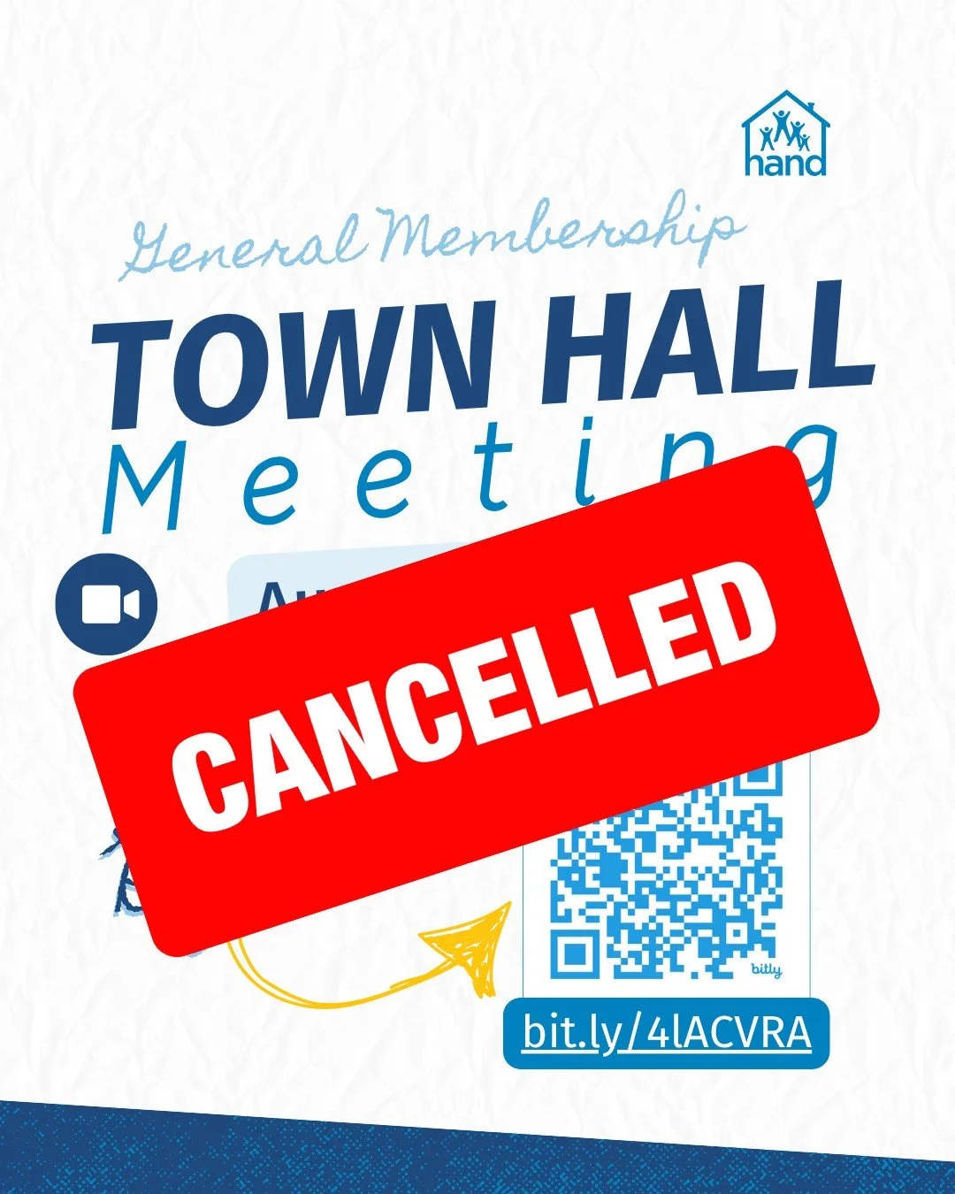 The August 18 townhall meeting has been cancelled.