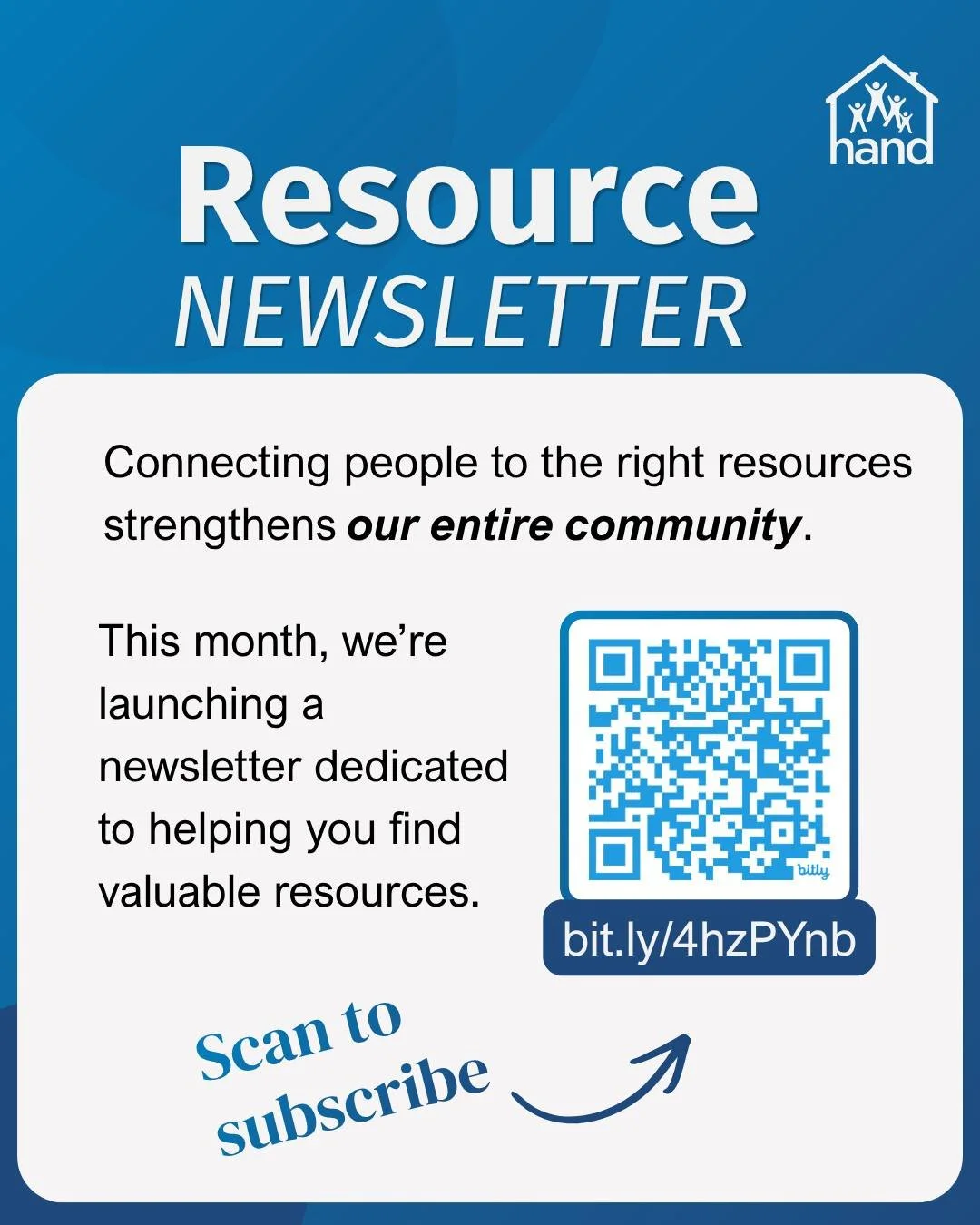 Scan to subscribe to our upcomiong Resource Newsletter