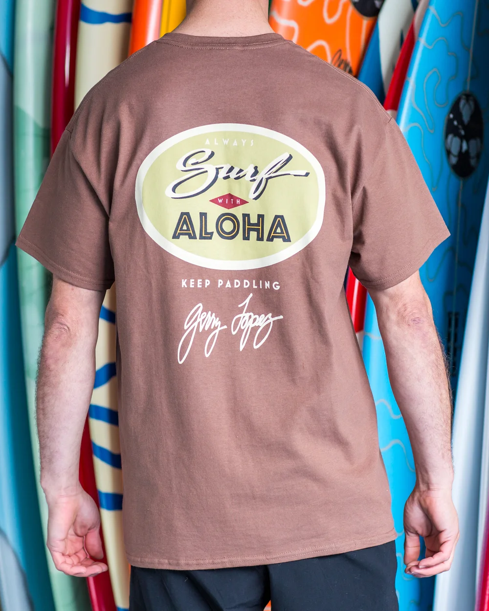 Surf With Aloha T Shirt Gerry Lopez Surfboards