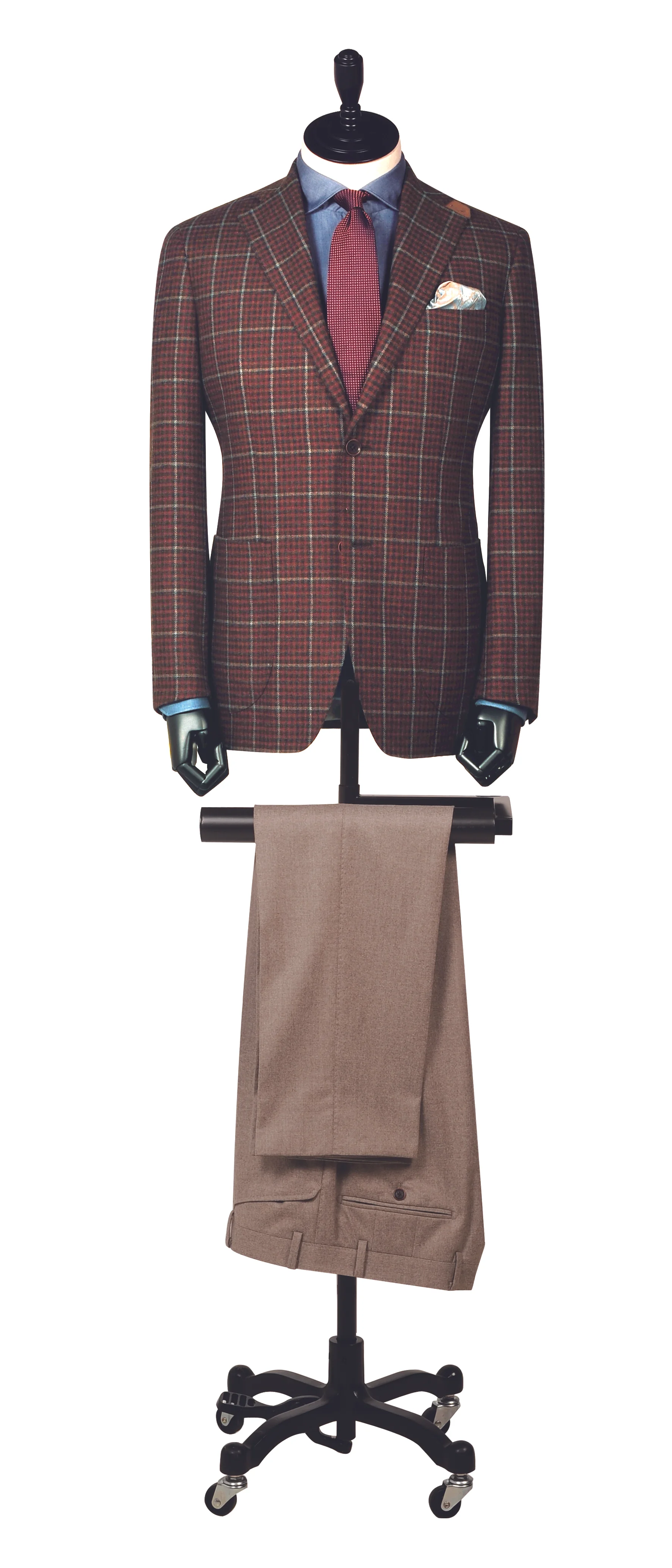 Dark Maroon Check with Teal Overtones