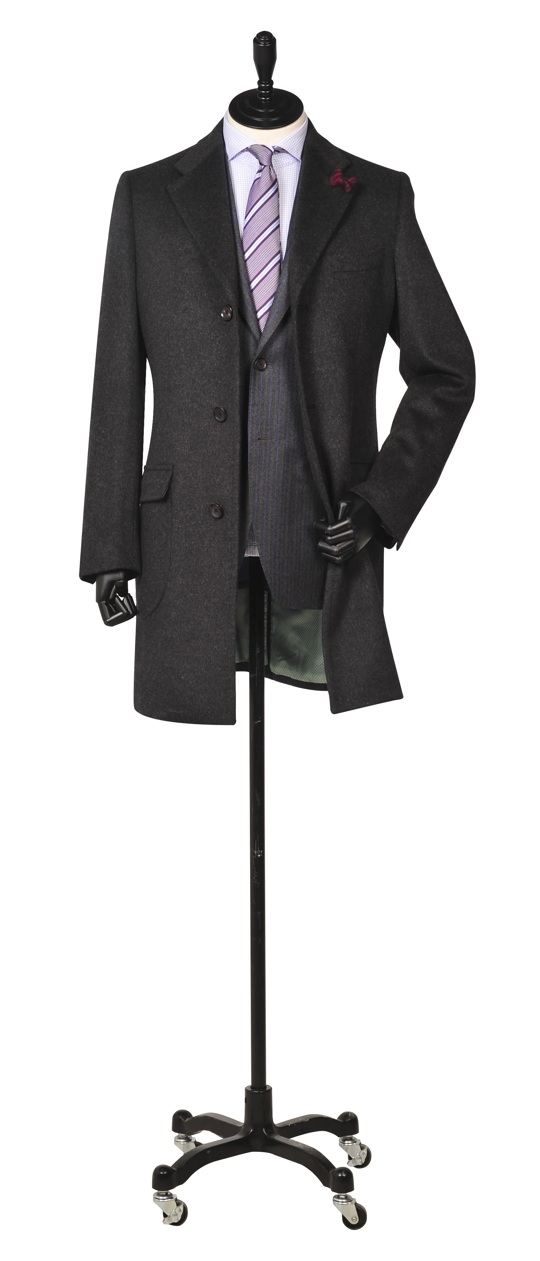 Charcoal Dark 3/4 Cashmere Coat