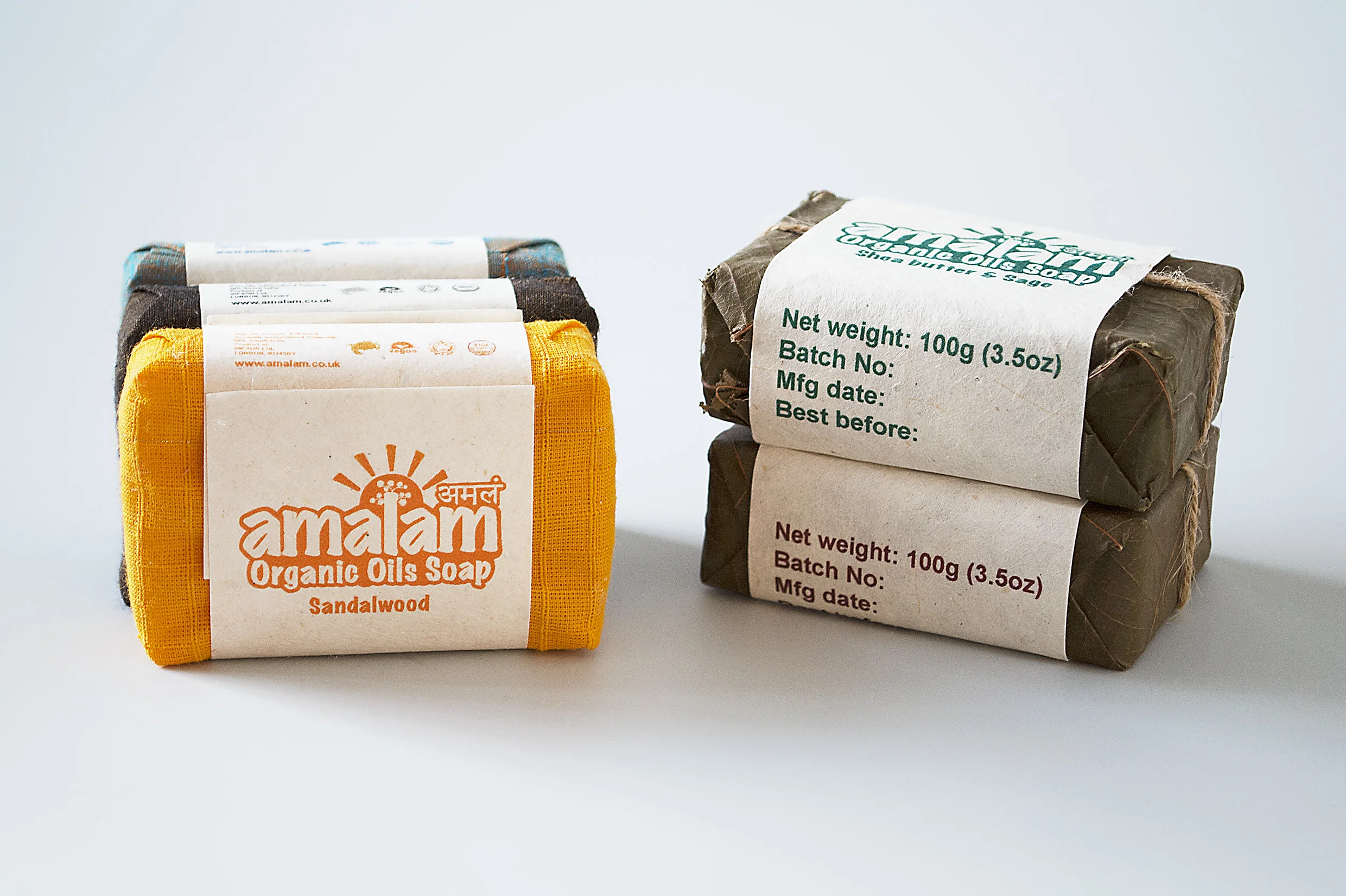 Updated Amalam logo and label design