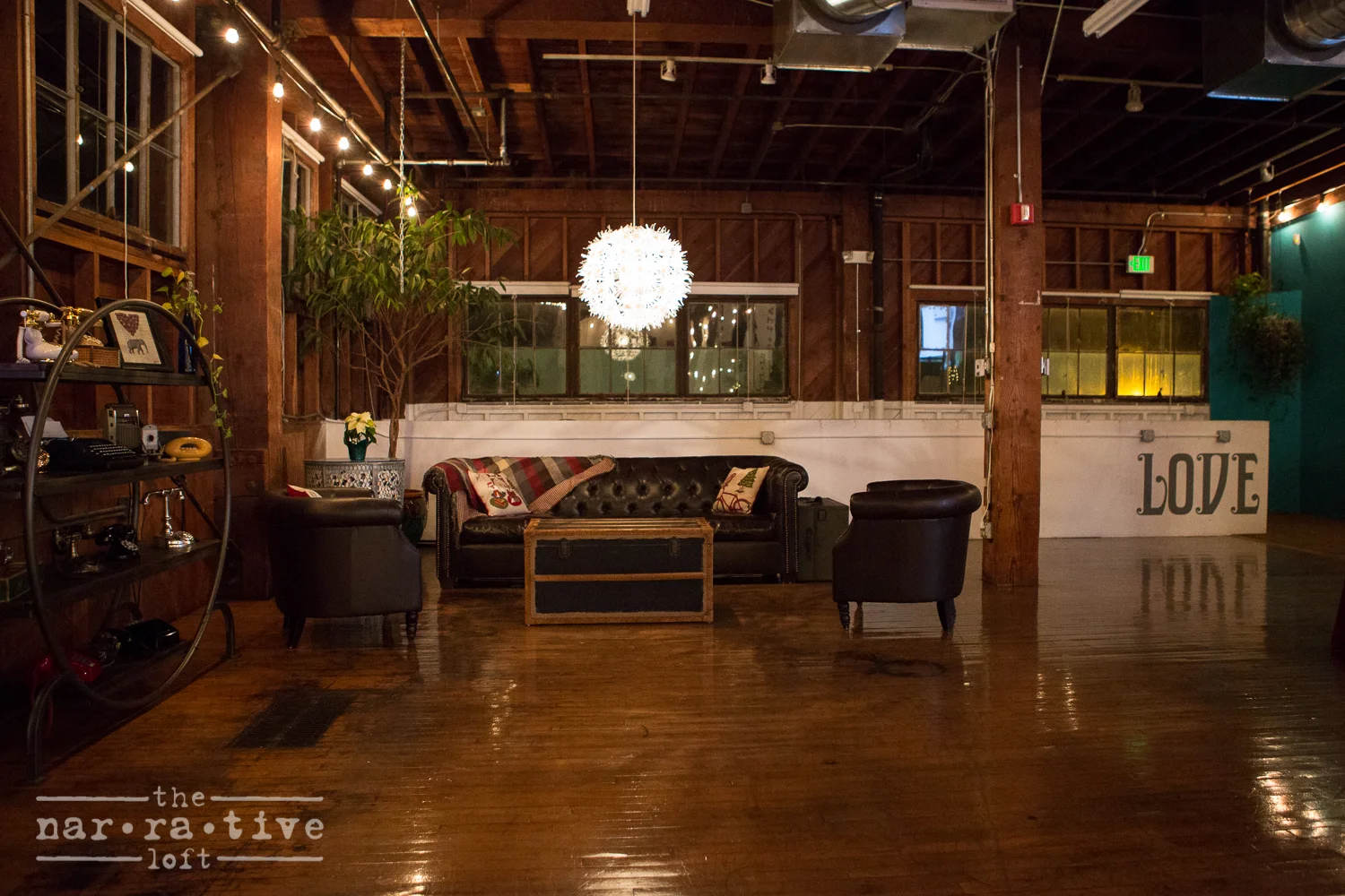 Cozy and comfy lounge space.