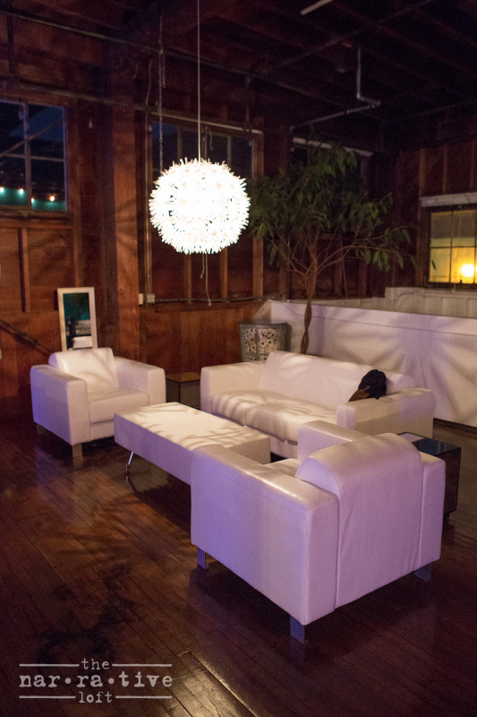 Clean and classy lounge setup.