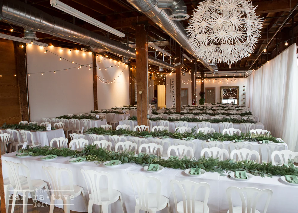 Tables and chairs from Classic Party Rentals.