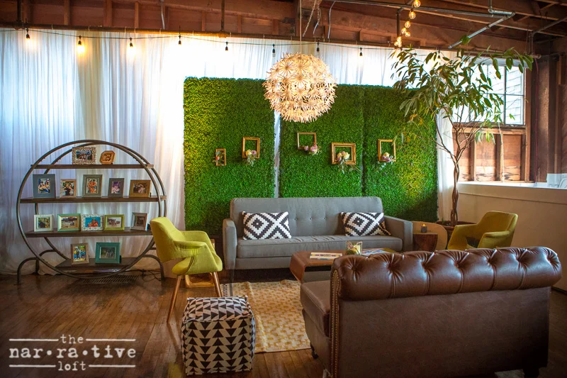 Mid-century modern lounge by Classic Party Rentals.