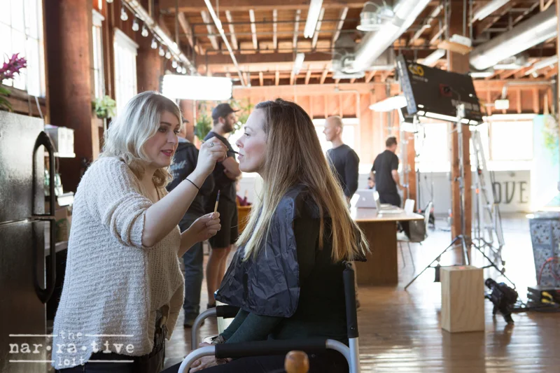 Cut/Print Creative working her magic on set.