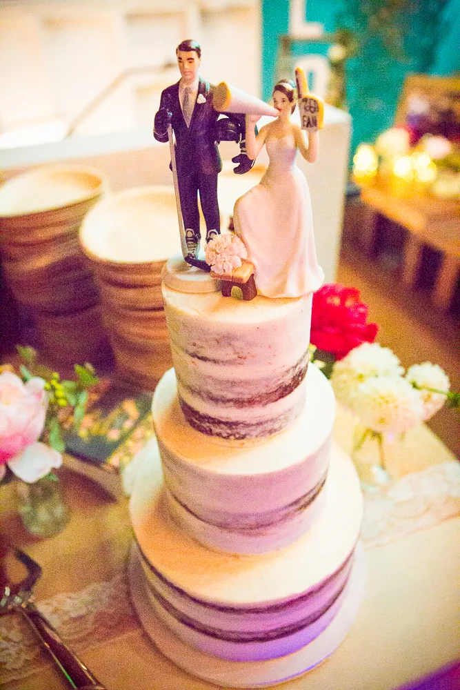 Loved this simple yet sweet naked cake not to mention the adorable custom topper from Enjoy Cupcakes!