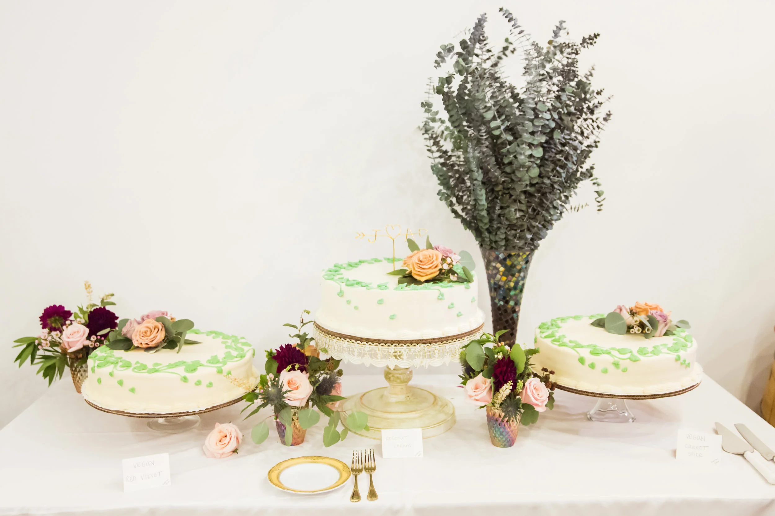 The stunning display of cakes from Lilac Patisserie .