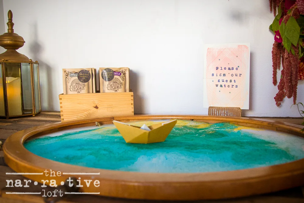 Love this alternative to a traditional guest book. Why not make it an art piece!