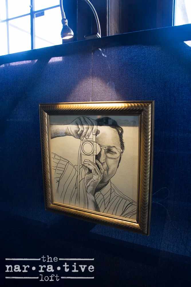 Hand drawn illustrations of loved ones who are no longer with us adorned the loft. These pieces by Jeannie made sure they were there in spirit!