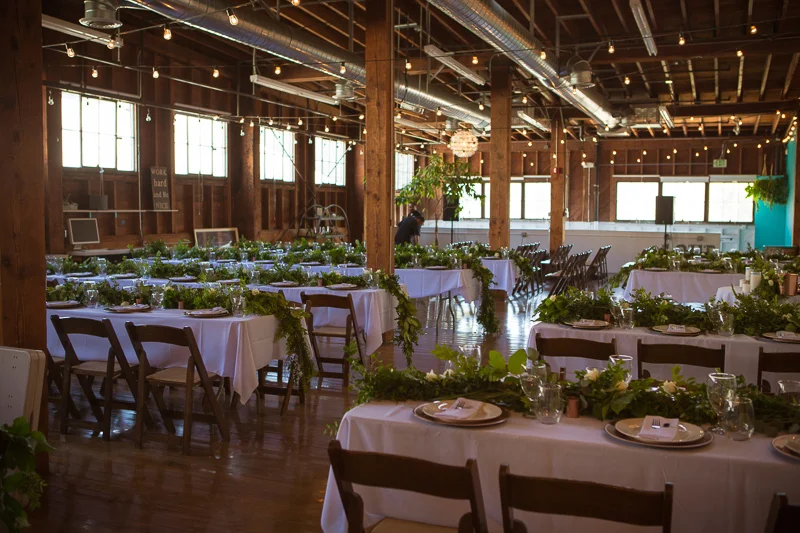 The string lights add a beautiful warm ambiance, perfect for a love-filled day with friends and family.