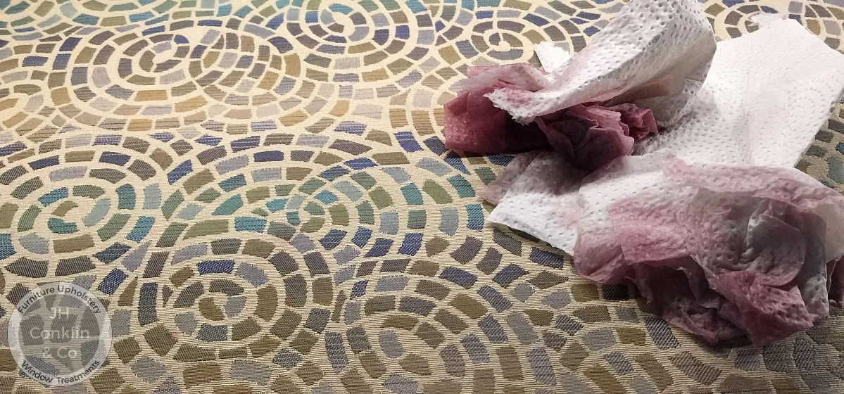 Easy clean up of common spills and stains on upholstery fabric