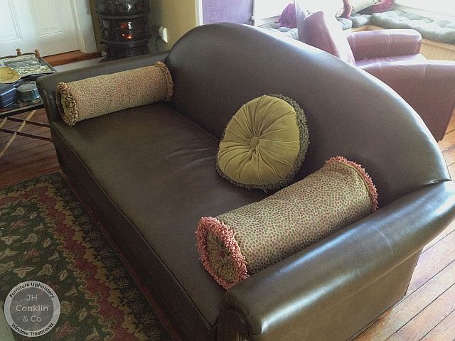 Leather Sofa Reupholstered