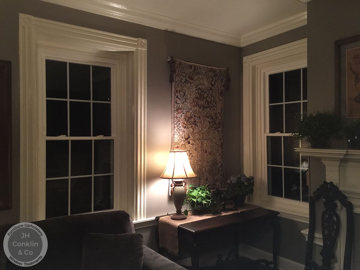 Living room windows for Roman shades in Gloucester County NJ