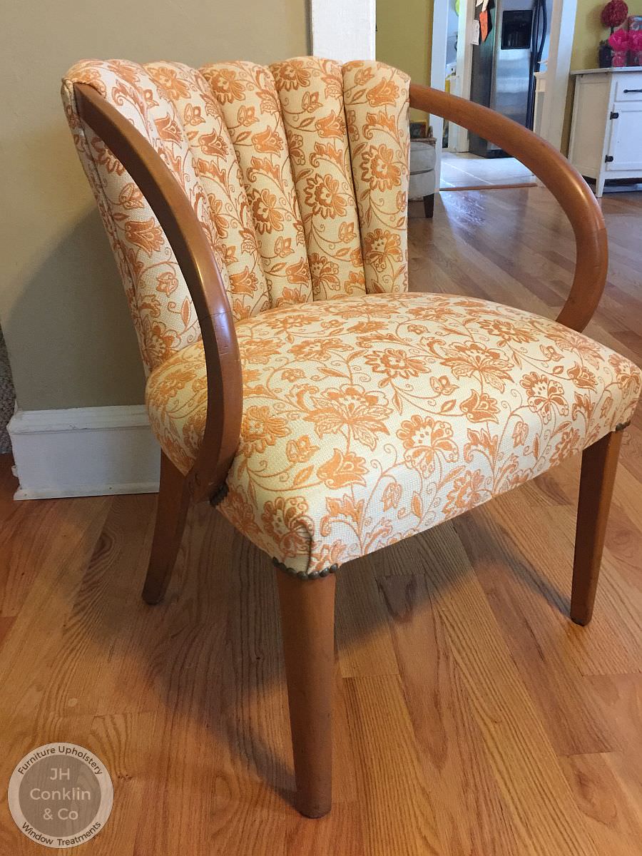 Channel Back Chair Reupholstered