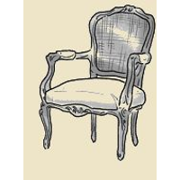 french cane back arm chair