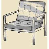 open arm mid century modern tufted chair