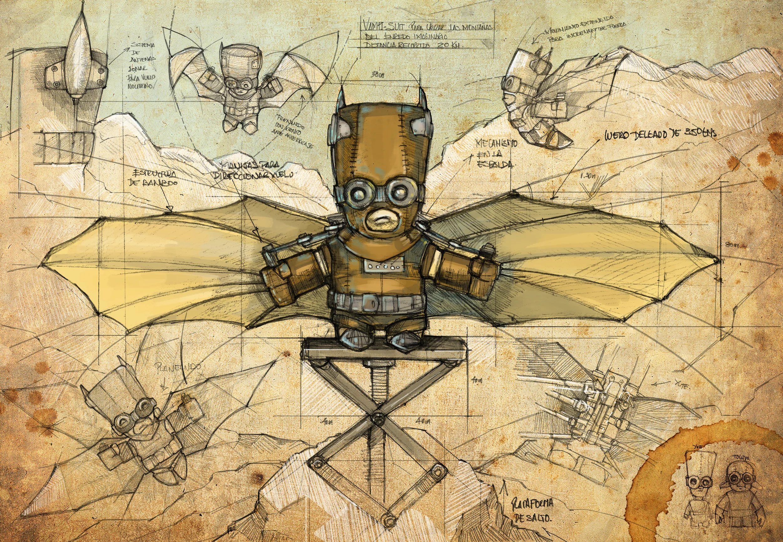 Yute in Bat Exo-suit, limited edition print.