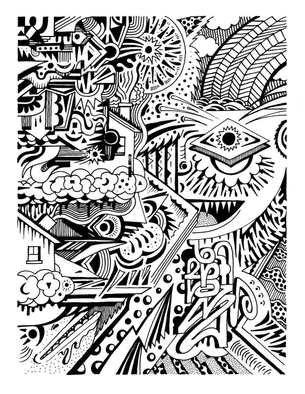 pen and ink on bristol 8.5" x 11" 2014