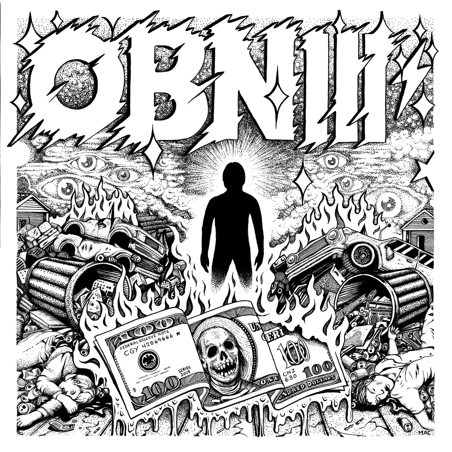 OBNIIIs "Worth A Lot Of Money" LP front cover 12XU Records
