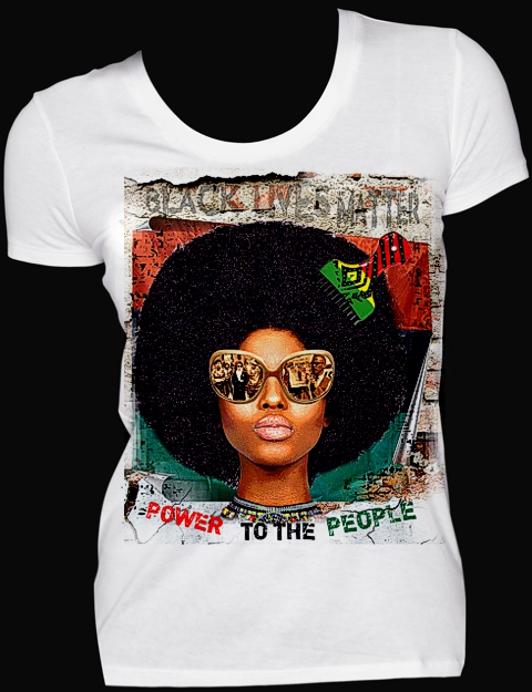 Colorful t-shirt with Power to the People slogan