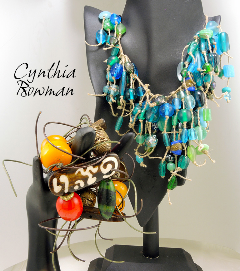 bracelets and necklace by jewelry designer Cynthia Bowman