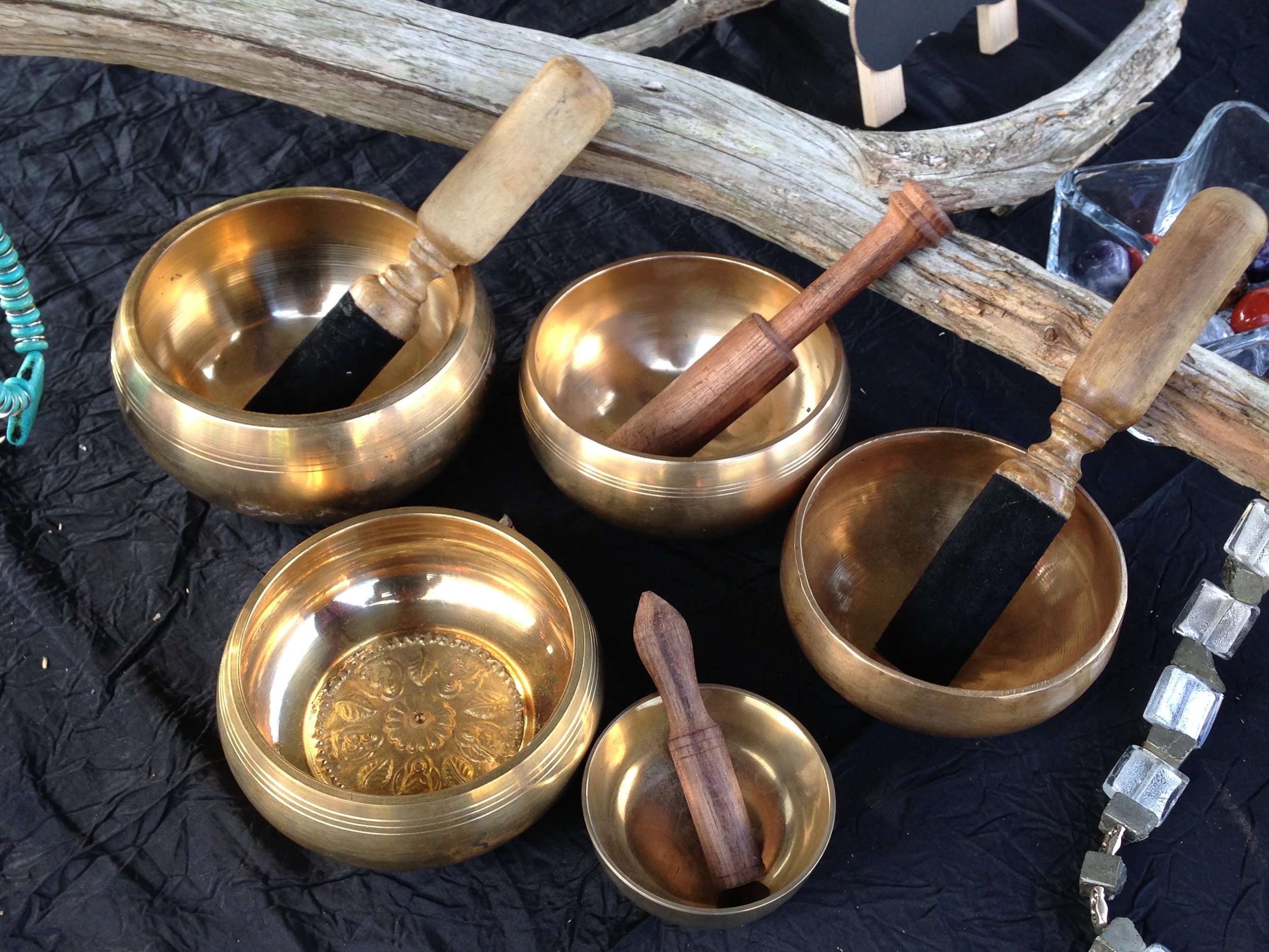 Tibetan ringing bowls of various sizes