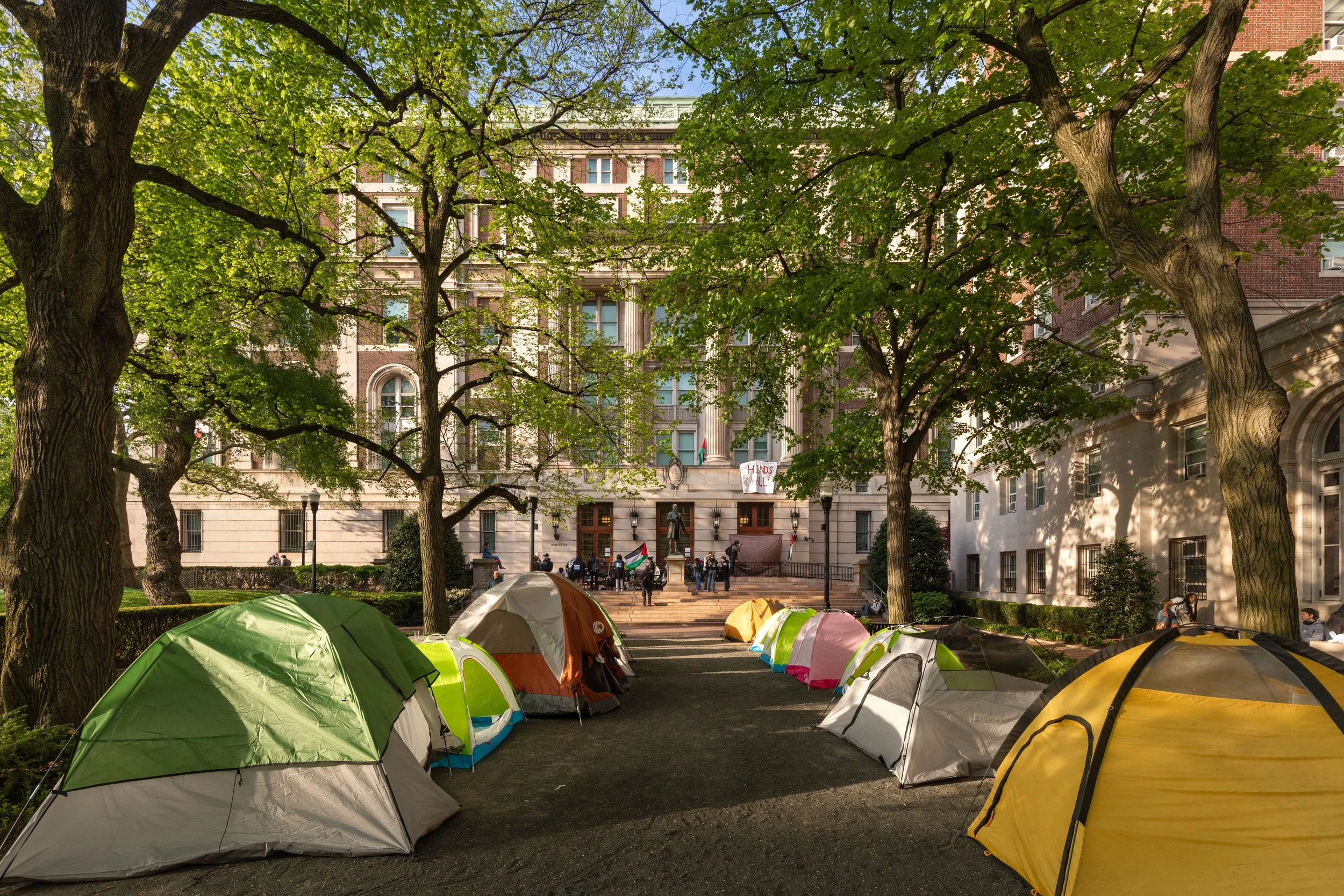  The occupied Hamilton Hall, renamed Hind's Hall, is quiet and calm hours before the N.Y.P.D raids campus, arresting over 100 protestors. 