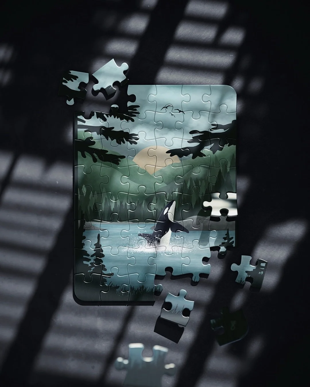 🐋 A quiet moment on the water
 When I heard that @villagerpuzzles and BC Ferries were calling on women artists from BC to create an exclusive puzzle design for their boats, I knew I had the perfect piece 🌲🌊

Inspired by the coast&rsquo;s wild beau