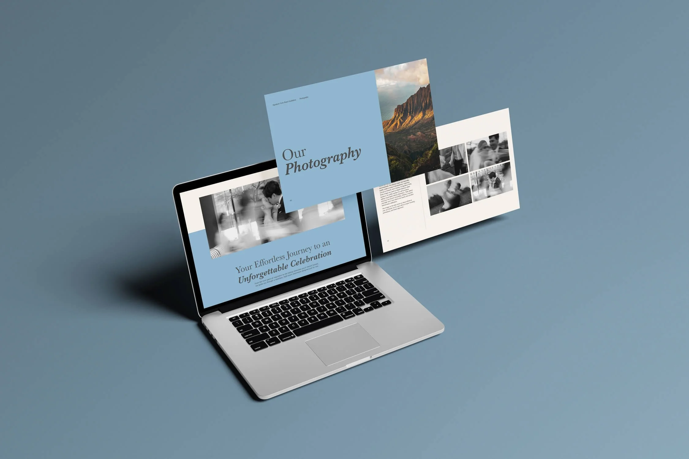 Photography and web design concept for Signature Forté by Laurelle Armet, highlighting elegant layouts, emotional imagery, and timeless design elements that evoke romance and sophistication.