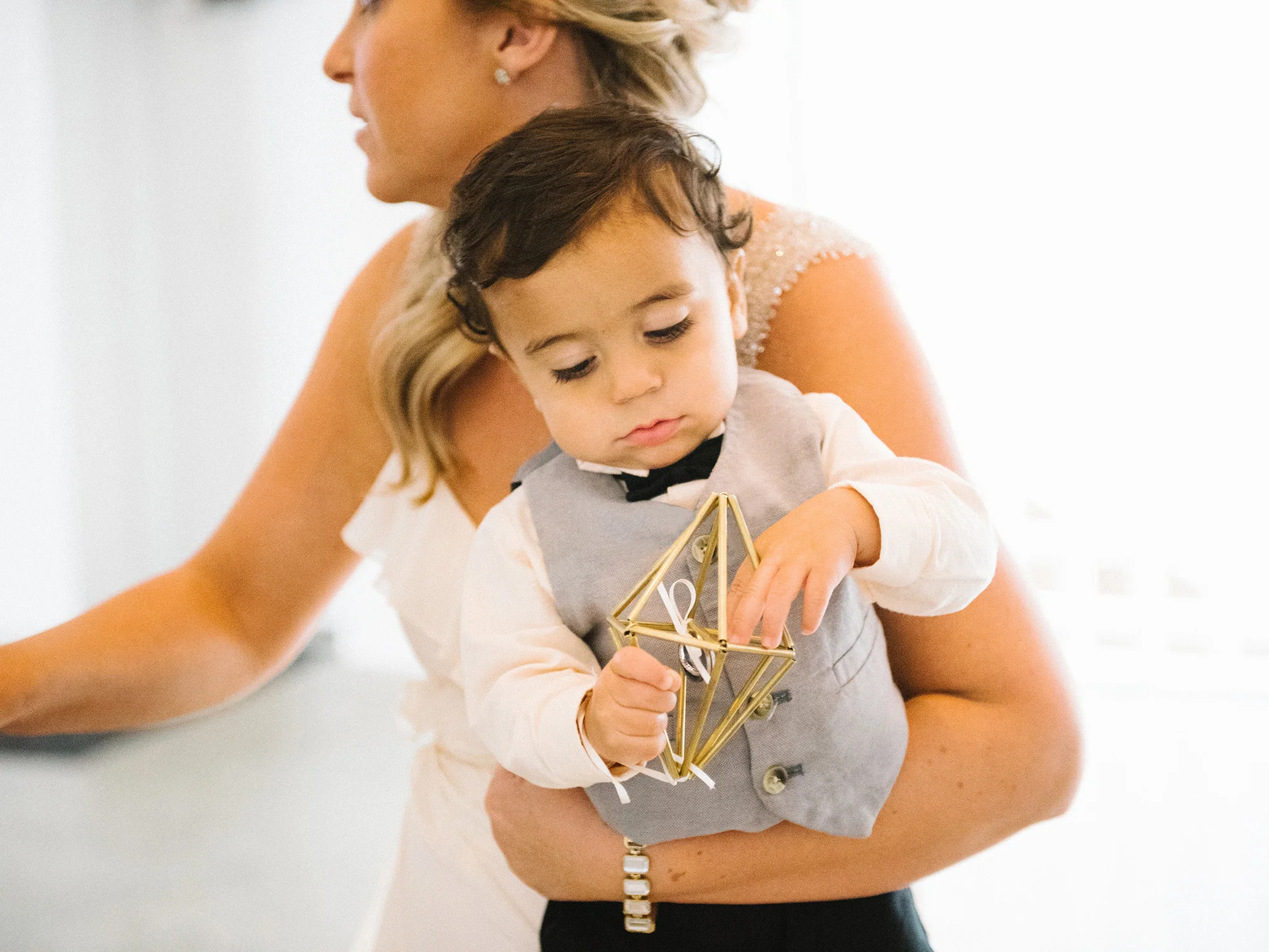 Brass Faceted Wedding Ring Holder by Emily Vaca
