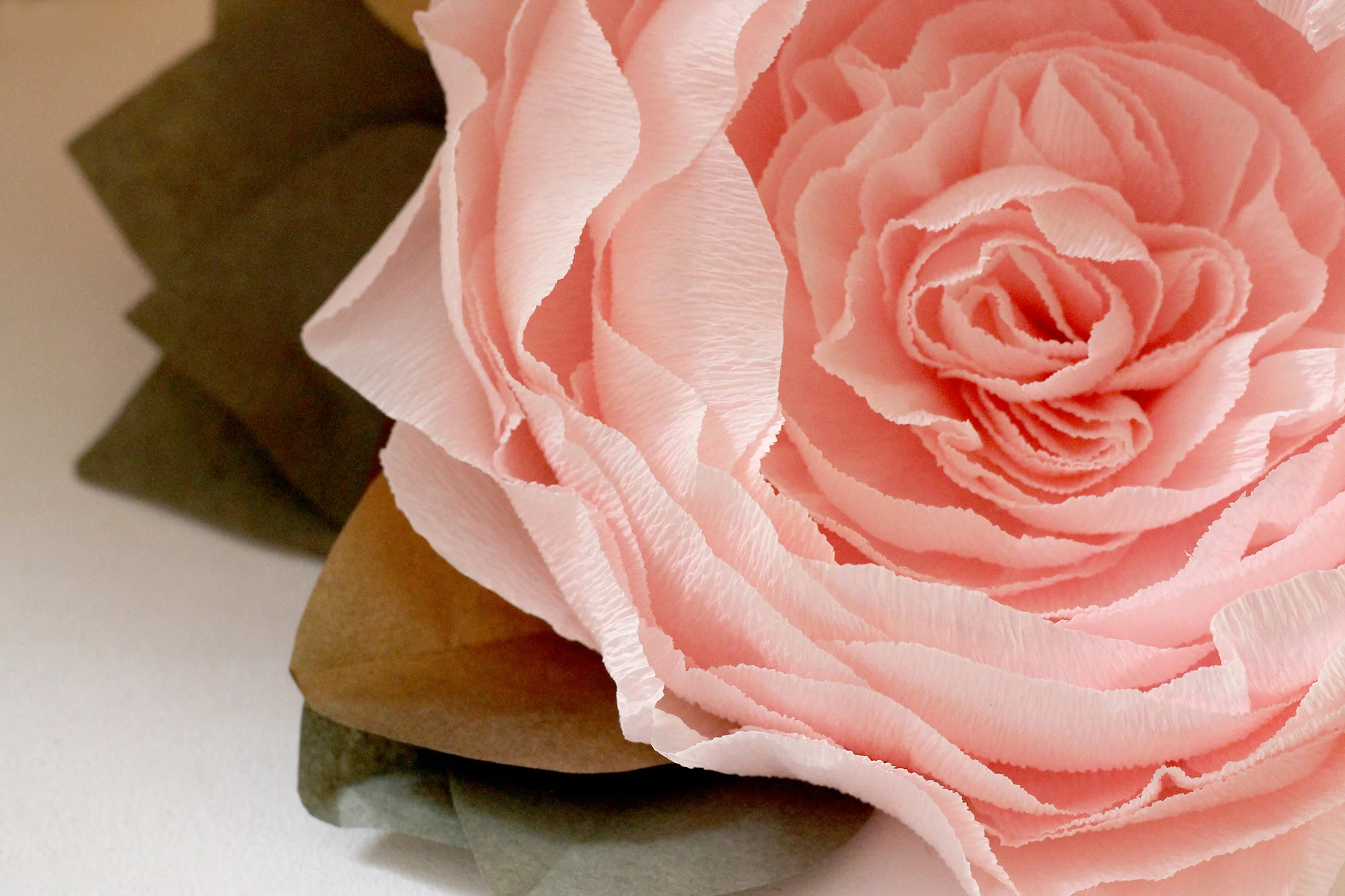 Giant Paper Peony and Garden Rose Wedding Centerpieces by Emily Vaca