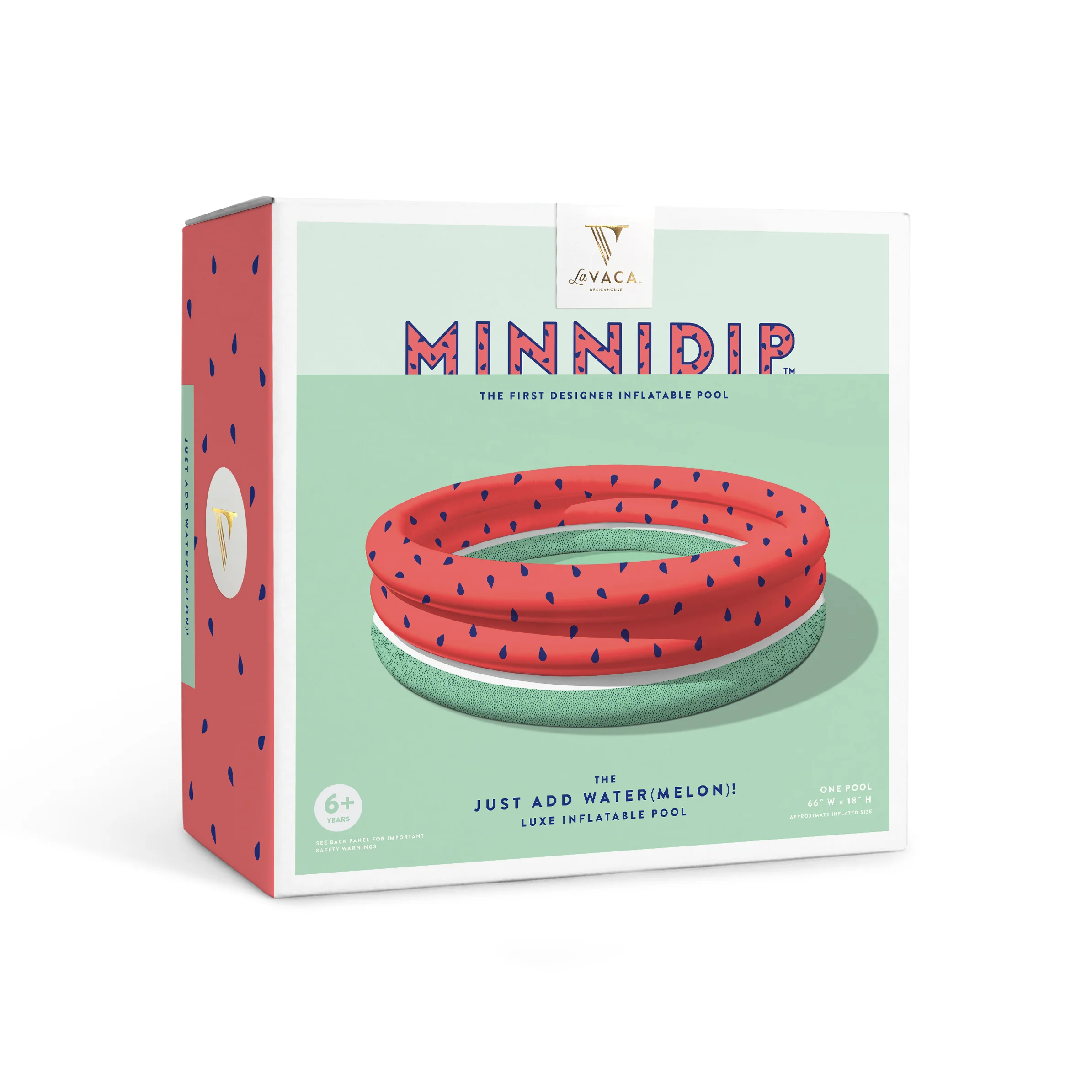 La Vaca Minnidip Luxe Inflatable Pool | The First Designer (aka CUTE) Inflatable Pool | Watermelon Inflatable Pool | Adult Kiddie Pool