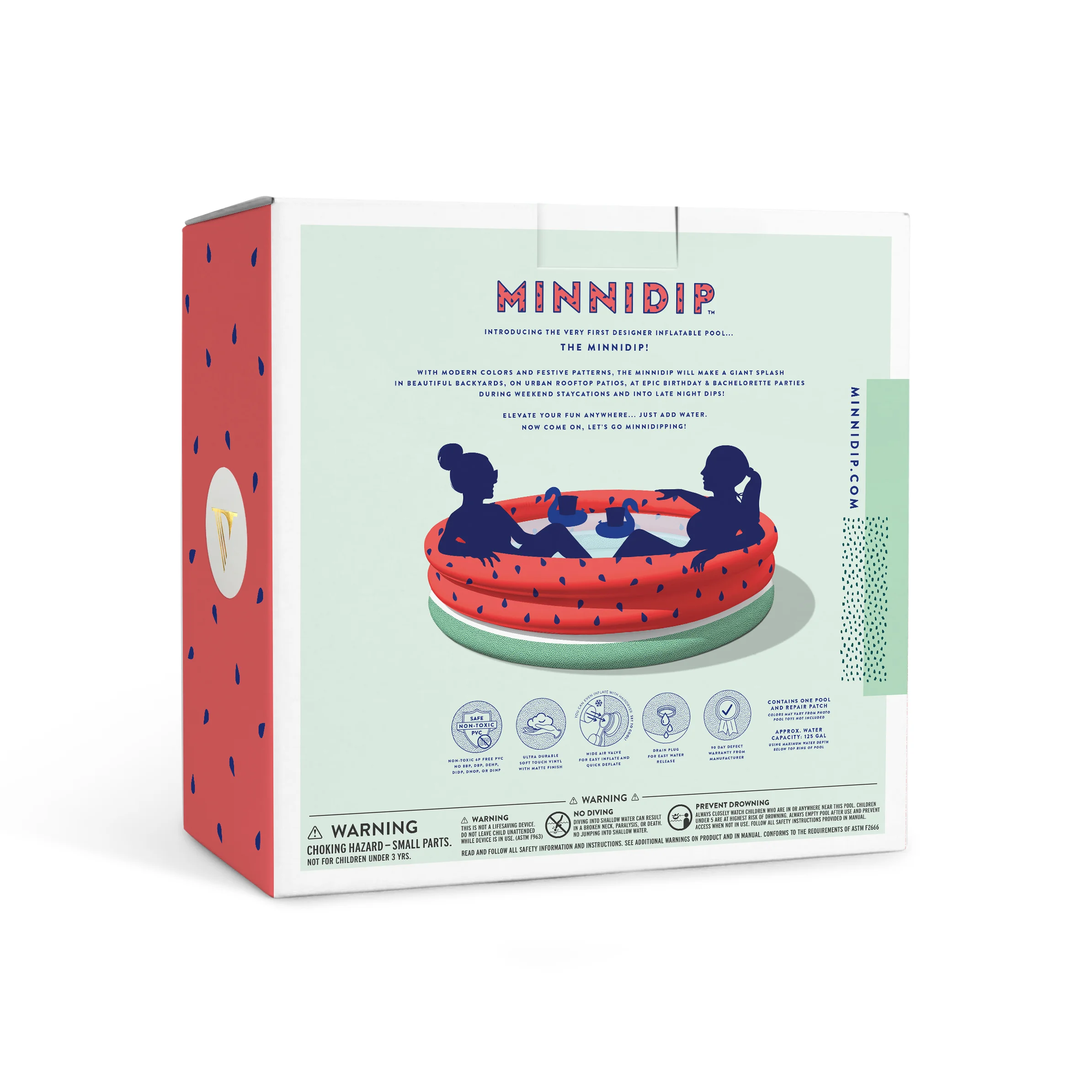 La Vaca Minnidip Luxe Inflatable Pool | The First Designer (aka CUTE) Inflatable Pool | Watermelon Inflatable Pool | Adult Kiddie Pool