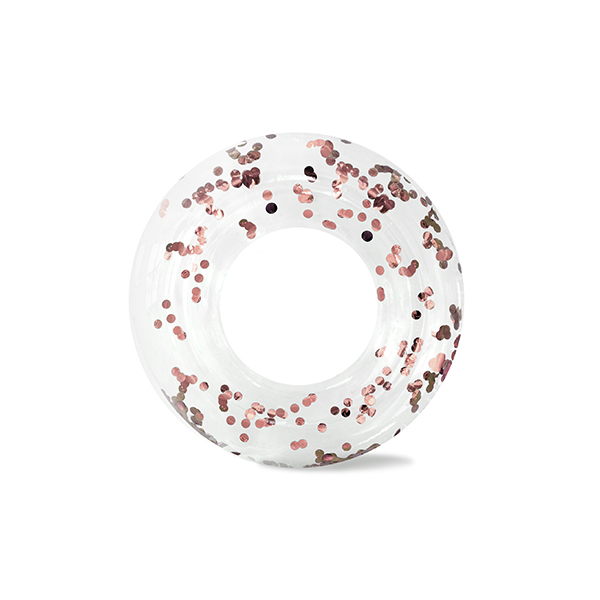 La Vaca Minnidip Luxe Inflatable Pool | The First Designer (aka CUTE) Inflatable Pool | Confetti Pool Float | Rose Gold Confetti Ring Float | Glitter Pool Ring