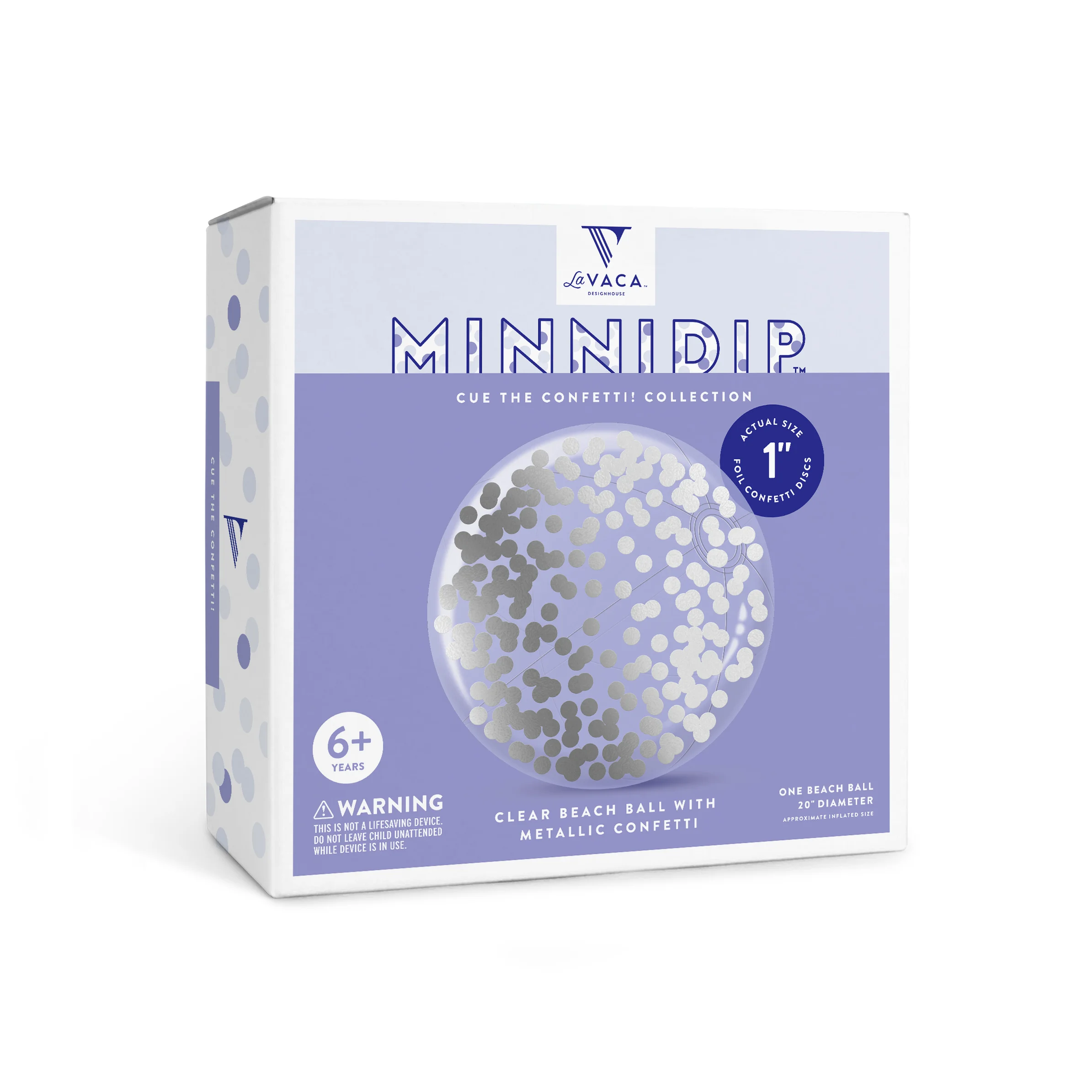 La Vaca Minnidip Luxe Inflatable Pool | The First Designer (aka CUTE) Inflatable Pool | Confetti Beach Ball | Silver Confetti Beach Ball | Cute Beach Ball | Clear Beach Ball | Glitter Beach Ball