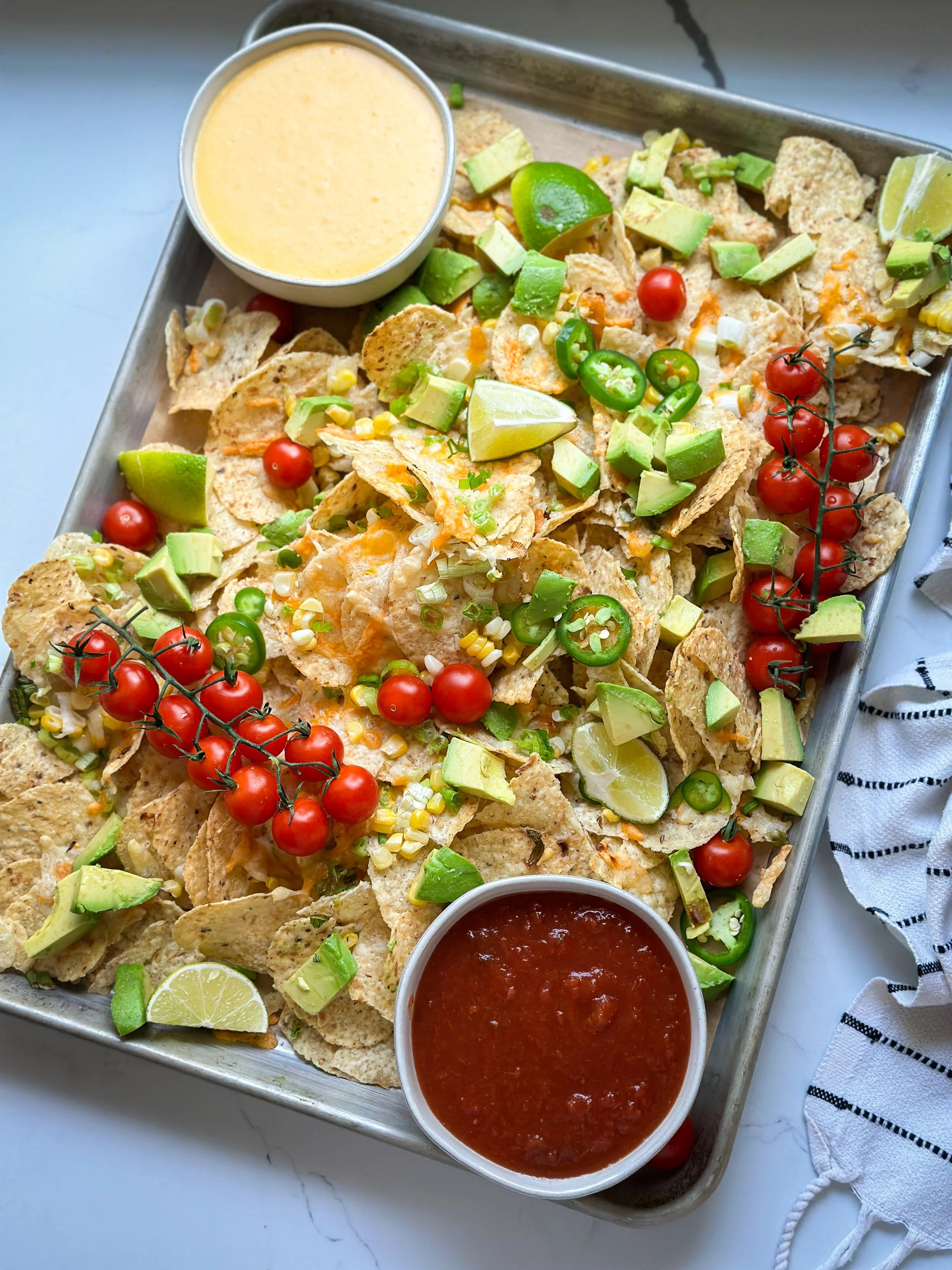 Sheet Pan Nachos With Queso