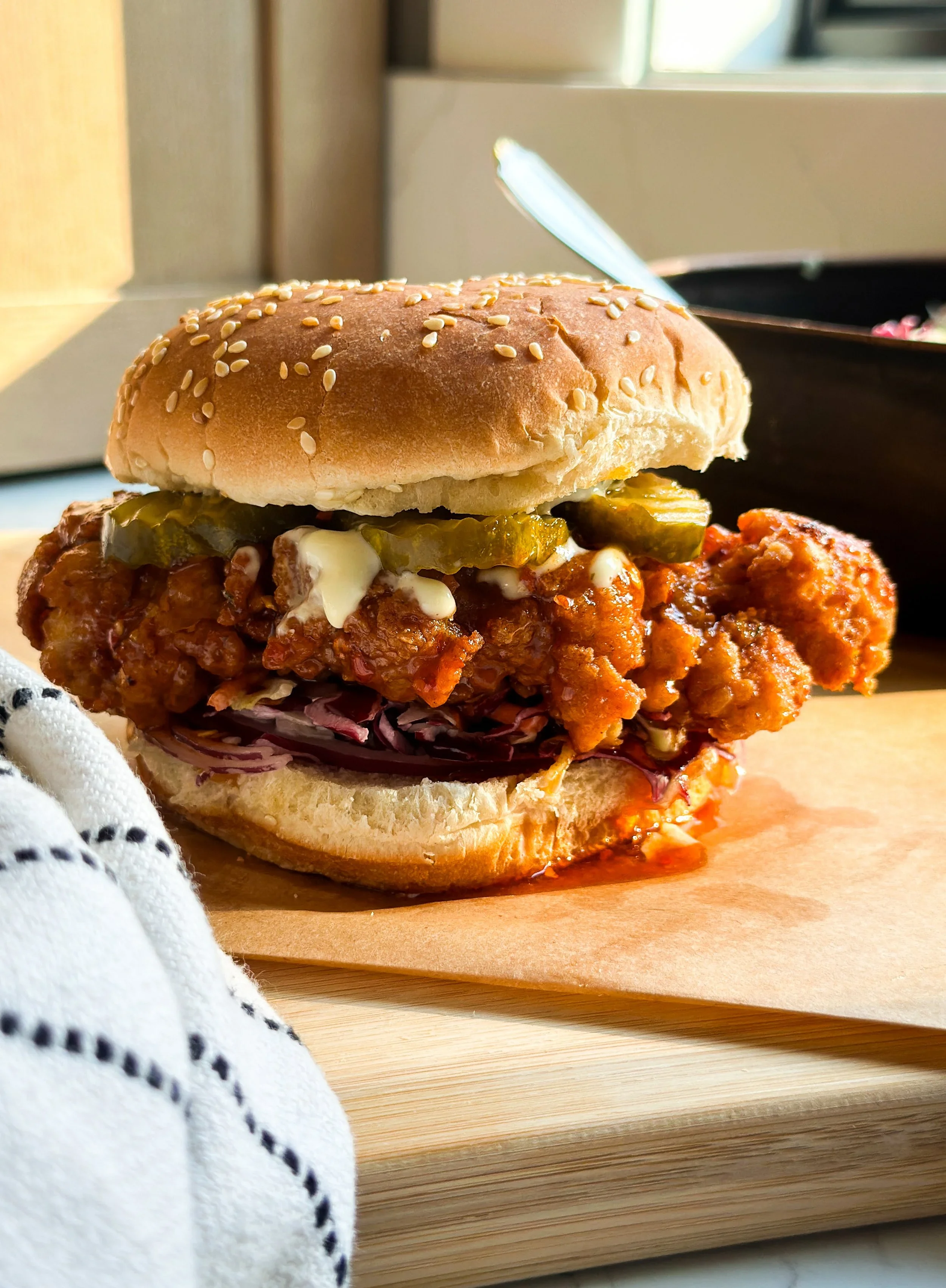 Fried Chicken Hot Honey Sandwich